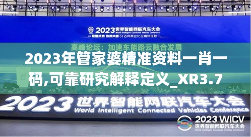 2023年管家婆精准资料一肖一码,可靠研究解释定义_XR3.788