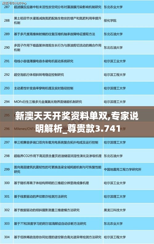 新澳天天开奖资料单双,专家说明解析_尊贵款3.741