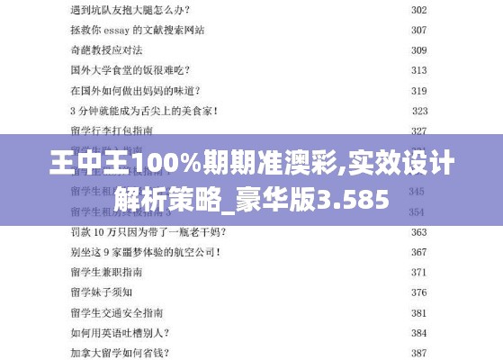 王中王100%期期准澳彩,实效设计解析策略_豪华版3.585