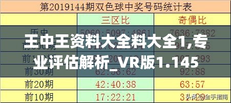 王中王资料大全料大全1,专业评估解析_VR版1.145