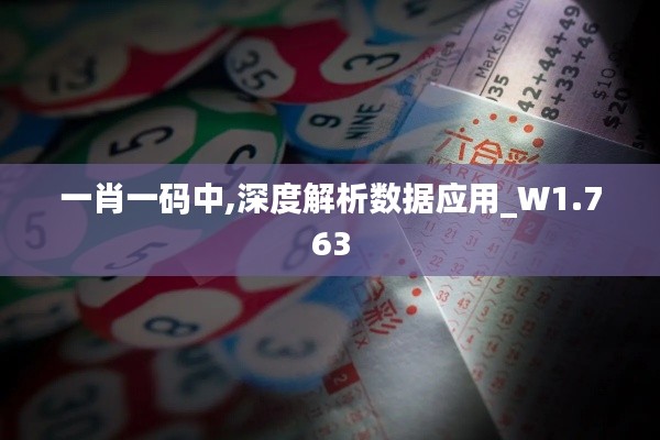 一肖一码中,深度解析数据应用_W1.763