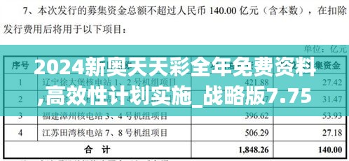 2024新奥天天彩全年免费资料,高效性计划实施_战略版7.757