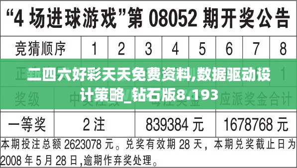 二四六好彩天天免费资料,数据驱动设计策略_钻石版8.193