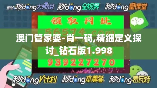 澳门管家婆-肖一码,精细定义探讨_钻石版1.998